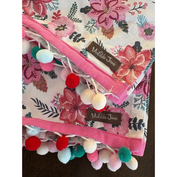 Matilda Jane Kitchen Towel Set of 2 Baking Sweet Pie 100% Cotton Pom Pom Floral - Picture 3 of 4